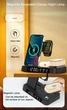 Беспроводная зарядка Magsafe стенд + часы ночник А 37 4в1 Fast 30W для iPhone Apple Watch AirPods для айфона часов black - изображение 4