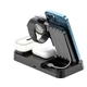 Беспроводная зарядка Magsafe стенд + часы ночник А 37 4в1 Fast 30W для iPhone Apple Watch AirPods для айфона часов black - изображение 8