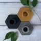 Бетонный подсвечник - Шестигранный Черный - изображение 4