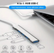 Type-C (USB-C) папа розширювач на 4 порти USB2.0 мама Комп'ютер ноутбук Сірий - зображення 2