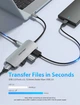 USB-хаб Vention USB-C to HDMI/USB 3.0x3/SD/TF/PD Docking Station Gray 0.15M Aluminum Alloy Type (TOJHB) - зображення 4