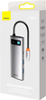 Hub USB Baseus Metal Gleam Series 7-in-1 USB-C to 2xUSB3.0/HDMI/USB Type-C/PD/SD/TF Grey (WKWG020113) - obraz 5