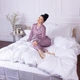 Простынь на резинке MirSon двуспальная 180x200+25 см 30-0001 White Satin Stripe (2200005246016) - изображение 4