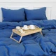 Простирадло на резинці MirSon односпальне 70x190+10 см Natural Linen Bluebottle Льон (2200007102457) - зображення 4