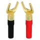 Штекеры акустические типа лопатка Spade Plug Alitek Gold Black/Red cover, 2 шт (48842) - изображение 2