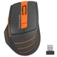 Мышь беспроводная A4Tech FG30S оптическая 1000-2000dpi 2.4GHz бесшумная с батарейкой без подсветки Black-Orange - изображение 1