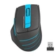 Мышь беспроводная A4Tech FG30S оптическая 1000-2000dpi 2.4GHz бесшумная с батарейкой без подсветки Black-Blue - изображение 1