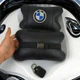 Авто подушки 2 шт — набор BMW из натуральной кожи, на подголовник в машину, Автомобильная подушка БМВ - изображение 3