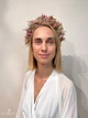 Вінок для волосся / весільний віночок рожевий на голову з квітами «Квітковий луг» 22*22*7 см - зображення 8
