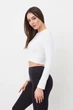Топ укороченный с длинным рукавом Giulia CROP TOP L/XL White-bianco, Кроп топ с длинным рукавом - изображение 4
