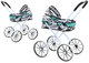 Wózek dla lalek LEAN Toys duże koła składany Zebra turkusowy 17739 (5905991005896) - obraz 2