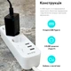 Сетевой фильтр-удлинитель RZTK Power Strip 3+3 USB-A White 1.5 м - изображение 3