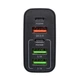 Мережевий зарядний пристрій PD 65W швидка зарядка Quick Charge 3.0 USB Type-C PD блок швидкої зарядки для IPhone IPad Apple Samsung Xiaomi юсб адаптер живлення для айфона телефона чорний (10077) - зображення 2