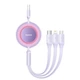 Дата кабель Baseus Bright Mirror 2 Series Retractable 3in1 66W (1.1m) (CAMJ01010) Purple - зображення 1