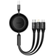 Дата кабель Baseus Bright Mirror 2 Series Retractable 3in1 3.5A (1.1m) (CAMJ01000) Black - зображення 1