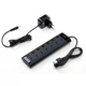Концентратор Vinga USB3.0 to 7*USB3.0 1m cable with Switch and Power Adapter (VHA3A7B) (247870) - зображення 2