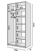 Шафа Мадрид модуль M2-V2 декор (100х53х203.2) Білий - зображення 2