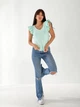 Жіноча бавовняна футболка з рюшами Uaclothes L Ментоловий (like33269-134831353) - зображення 1