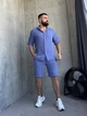 Чоловічий літній мусліновий костюм (сорочка + шорти) Uaclothes M Синій (like33198-134121352) - зображення 1