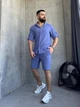 Чоловічий літній мусліновий костюм (сорочка + шорти) Uaclothes M Синій (like33198-134121352) - зображення 3