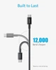 Кабель Anker USB-C USB-C 100W (3 м) нейлон Чорний (A8758) - зображення 5
