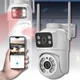 IP Wi-Fi камера наружного видеонаблюдения Q13 с двумя объективами 3MP+3MP, PTZ, ночное видение, микрофон, динамик, iCSee, 6MP, H.265, IP66 - изображение 4