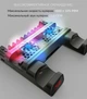 Мультифункціональна вертикальна підставка DOBE для Sony PlayStation PS4 PRO / PS4 Slim / PS4 Fat з охолоджувальними кулерами / зарядна станція для двох геймпадів DualShock 4 з LED підсвічуванням / підставка під 10 дисків - зображення 4