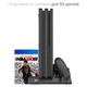 Мультифункціональна вертикальна підставка DOBE для Sony PlayStation PS4 PRO / PS4 Slim / PS4 Fat з охолоджувальними кулерами / зарядна станція для двох геймпадів DualShock 4 з LED підсвічуванням / підставка під 10 дисків - зображення 8