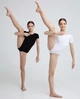 Купальник боди с коротким рукавом для гимнастики хореографии и танцев AngelDance детский 104-110 белый - изображение 3