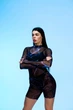 Комбінезон для танців хілз і тверк Goddess (Premium) Mesh Flash XS Чорно-Синій (12013-XS) - изображение 10