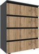 Комод DC Steve 702x400x909 мм Черный/Дуб тахо (DC128279) - изображение 1