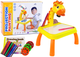 Stolik do nauki rysowania z projektorem LEAN Toys Dinozaur żółty i akcesoria (5905323210028) - obraz 1