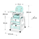 Krzesełko do karmienia Ricokids Sinco 5 w 1 Turkusowe (5908220470151) - obraz 6
