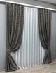Комплект готовых штор VR-Textil Жаккард Sultan № 1723ш Графитовый 150х290 см 2 шт (33-0638) - изображение 3