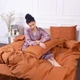 Простынь MirSon детская 110x160 см 30-0005 Brown Satin Stripe (2200007089024) - изображение 2