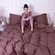 Простынь MirSon полуторная 150x220 см 30-0006 Dark Brown Satin Stripe (2200005249635) - изображение 7