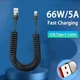 Пружинний кабель Fast Charging USB Type-C 1,9м для заряджання смартфона і передачі даних - зображення 3