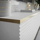 Тумба под телевизор ROYAL 2, навесная с рифлеными фасадами (175×30×32 см), белый/золото - изображение 2