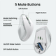 Беспроводная мышь UGREEN Ergonomic Wireless Mouse MU101 White Gray (15805) - изображение 2