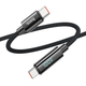 Кабель HOCO U125 Benefit 100W charging data cable with display Type-C to Type-C 2.4 А 1.2m Чорний - изображение 1