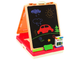 Stolik - tablica dwustronna do rysowania LEAN Toys 3w1, Różowy, kreda, pisaki i gra (5905515356350) - obraz 3