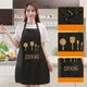 Водонепроницаемый кухонный фартук с принтом Cooking на завязках с карманом, черный с золотым (107215053) - изображение 6