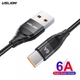 Кабель синхронізації провід для швидкого заряджання USB для Type C 6 A 66 Вт 1 м Fast Charging USLION US0171 Black - зображення 2
