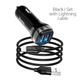 АЗУ HOCO Z49 Level dual port car charger set + Lightning black - изображение 1