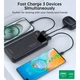 Універсальна мобільна батарея CHOETECH PD22.5W B729 20000mAh з LED-дисплеєм і швидкою зарядкою Black - зображення 7