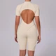 Спортивный комбинезон Lines S с открытой спиной и молнией бежевый - изображение 2