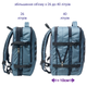 Рюкзак ручна поклажа в літак 50 40 20 DERBY CabinPack-40 з відділом для ноутбука до 17,3" збільшується об'єм 26-40 літрів відділення для одягу в дорогу для подорожей 40 30 20 сірий - зображення 4