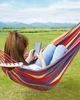 Подвесной тканевый гамак с деревянными планками полосатый для туризма и дачи 200 х 80 см - изображение 4
