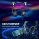 Игровые наушники Onikuma K9X Pro с кошачьими ушками, LED-подсветкой и микрофоном Наушники для стриминга - изображение 3