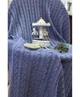 Вязаный плед косы ПРОВАНС SOFT синий меланж, 140х180см 011682 - изображение 3
